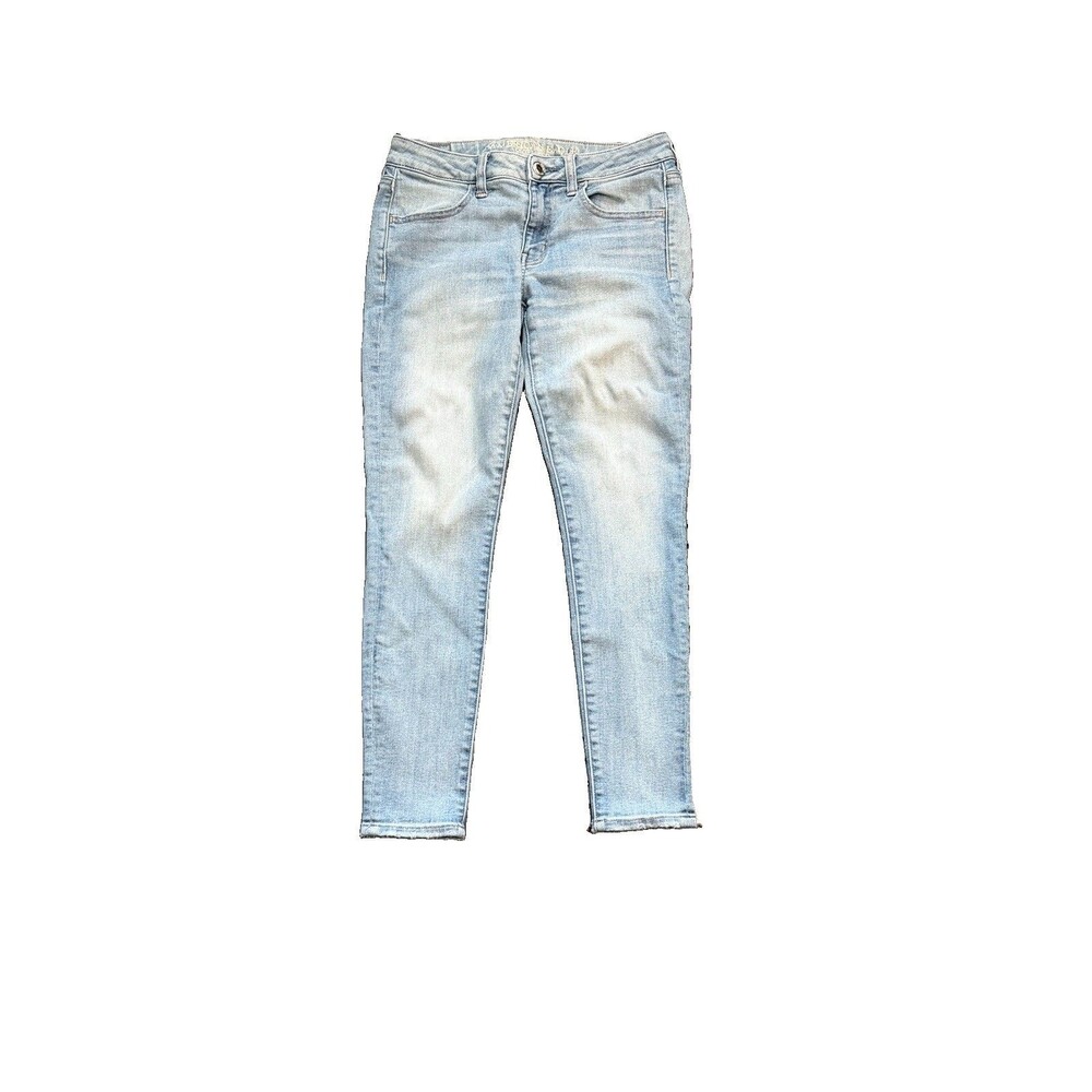American Eagle Women's Super Super Stretch Jeggings Jeans Light Blue 6 Short